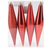 Party Deco Kūrybiniai Kalėdų papuošalai 4 vnt Raudoni Ledynai 15 cm