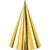 Party Deco PartyDeco Šventinės kepurėlės Auksinės 6vnt