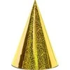 Party Deco Gimtadienio kepuraitės auksinės blizgios 16cm 6 vnt