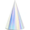 Party Deco Gimtadienio kepuraitės sidabrinės 16cm 6 vnt
