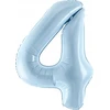 PartyDeco Balionas folinis skaičius 4 melsvas 72cm