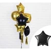 Party Deco PartyDeco Folinis balionas Žvaigždė, juoda 48 cm