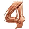 PartyDeco Folinis balionas "4" rožinio aukso, 86 cm