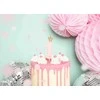 Party Deco Gimtadienio žvakutė nr 1 rausva 9.5cm
