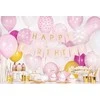 PartyDeco Girlianda rausva Happy Birthday, 15x175