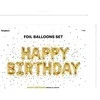 Party Deco Folinis balionas "Happy birthday" auksinis 340x35cm