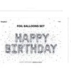 Party Deco PartyDeco Foliniai balionai "HAPPY BIRTHDAY" sidabriniai