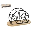 Metāla salvešu turētājs ar koka elementiem juodas 15 x 7 5 x 9 5 cm KITCHEN&amp;GO ()