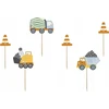 Party Deco Muffin dekoracijos Statybinės transporto priemonės 4-7cm 6vnt