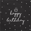 Party Deco Servetėlės "Happy birthday" juodos