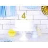 PartyDeco Gimtadienio žvakutė nr 4 auksinė blizganti 7cm