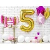 PartyDeco Gimtadienio žvakutė nr 5 auksinė blizganti 7cm