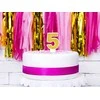 PartyDeco Gimtadienio žvakutė nr 5 auksinė blizganti 7cm