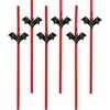 Party Deco Popieriniai šiaudeliai "šikšnosparnis" 6vnt