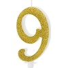 PartyDeco Gimtadienio žvakė Numeris 9 auksinė 10cm 19185