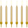 Party Deco Gimtadienio žvakutės auksinės 6 vnt 6cm