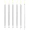 Party Deco Žvakutės gimtadienio 12 vnt 14cm baltos