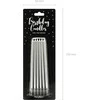Party Deco Gimtadienio žvakutės sidabrinės 12 vnt 12.5cm