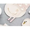 Party Deco Mediniai įrankiai komplektas rausvi 16cm po 6 vnt