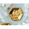 Party Deco Popierinės lėkštutės auksinės "60 gimtadienis" 6vnt
