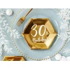Party Deco Popierinės lėkštutės auksinės "30 gimtadienis" 6vnt