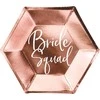 Party Deco Popierinės lėkštutės rausvos "Bride squad" 6 vnt