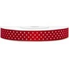 Party Deco Juostelė satino 12mm/25m raudona su taškiukais