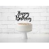Party Deco Topper laimingas gimtadienis tortas, juoda, 22,5 cm universalus