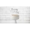 Party Deco Torto papuošimas Happy Birthday PartyDeco H22.5cm aukso spalvos
