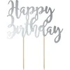 Party Deco Torto papuošimas Happy Birthday PartyDeco H22.5cm aukso spalvos