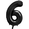 PartyDeco Folinis balionas "6" juodas, 86 cm