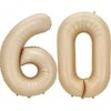 PartyDeco Balionas folinis skaičius 6 gelsvas matinis 72cm