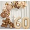 PartyDeco Balionas folinis skaičius 6 gelsvas matinis 72cm