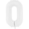 PartyDeco Balionas folinis skaičius 0 baltas 86cm