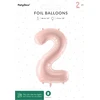 PartyDeco Balionas folinis skaičius 2 rausvas 72cm