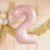 PartyDeco Balionas folinis skaičius 2 rausvas 72cm