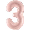 PartyDeco Balionas folinis skaičius 3 rausvas 72cm
