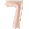 PartyDeco Folinis balionas skaičius 7, kreminis 72cm