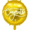 Party Deco Folinis balionas "Congrats" 35cm auksinis