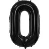 PartyDeco Folinis balionas "0" juodas, 86 cm