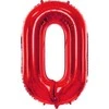 PartyDeco Folinis balionas "0" raudonas 86cm