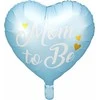 Party Deco Folinis balionas širdelė "Mom to Be" 35cm melsvas