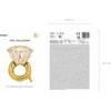 Party Deco Folinis balionas auksinis "Žiedas" 56&amp;75cm