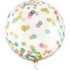 PartyDeco Permatomas balionas su margais taškeliais 40cm
