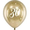 PartyDeco Auksiniai balionai su skaičiumi 30, 6vnt