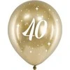 PartyDeco Auksiniai balionai su skaičiumi 40, 6vnt
