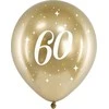 PartyDeco Balionai auksiniai "60" 30cm 6 vnt