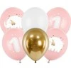 PartyDeco Balionai "One Year", pastelinė rožinė (6vnt)