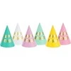 PartyDeco Šventinės kepurėlės Happy Birthday, 6vnt
