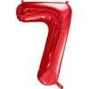 PartyDeco Folinis balionas "7" raudonas 86cm